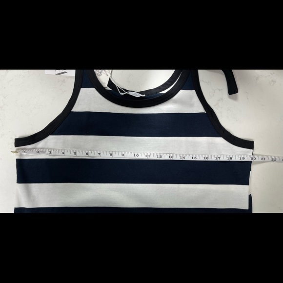 ZARA cotton dress skirt on the straps stripped Sz L & ribbed top combo Sz XL - Picture 10 of 16